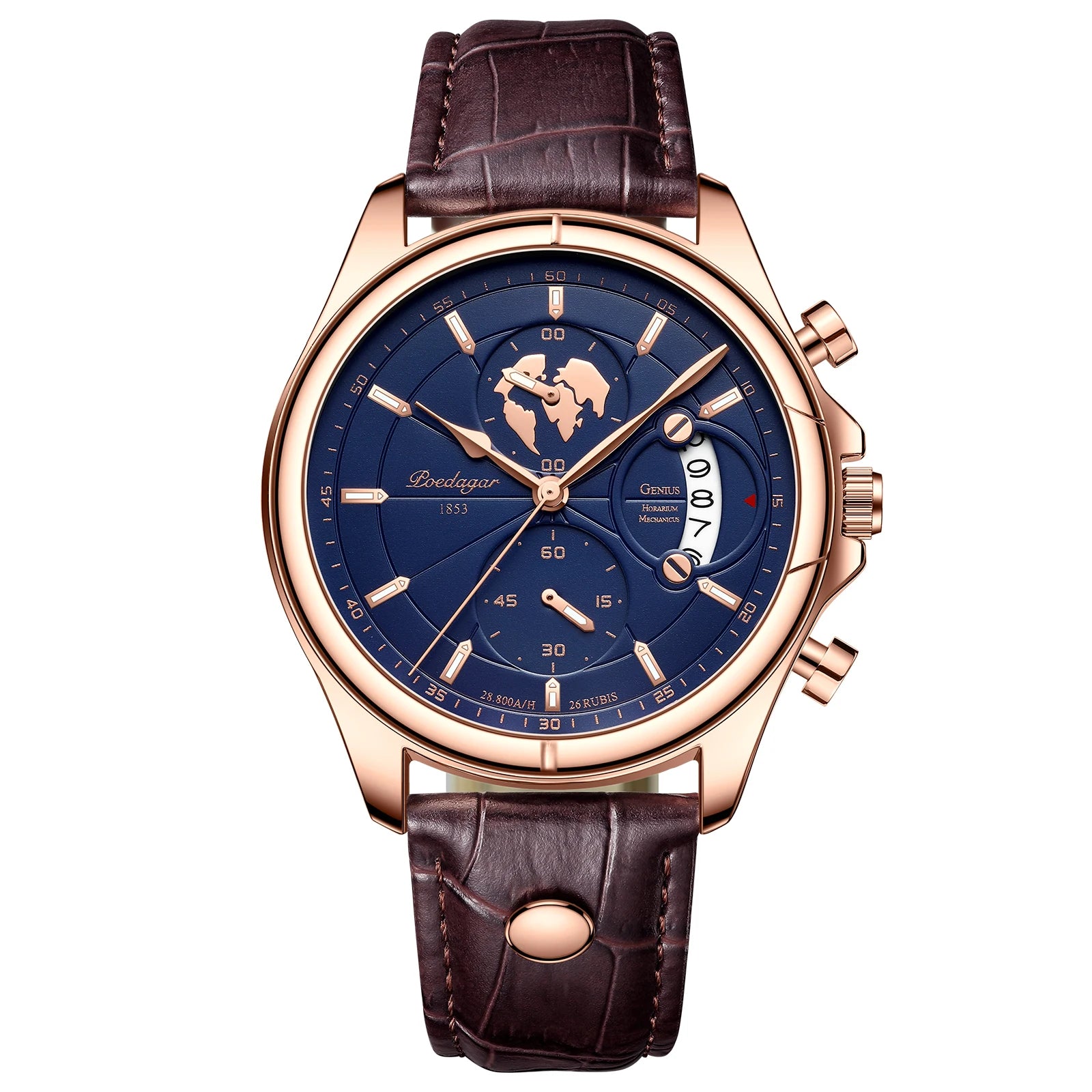 POEDAGAR Luxury Brand Man Watch Chronograph Date